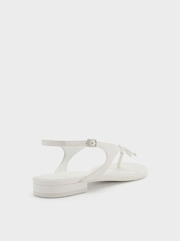 Gi&agrave;y sandals đế thấp đ&iacute;nh nơ, Trắng, hi-res