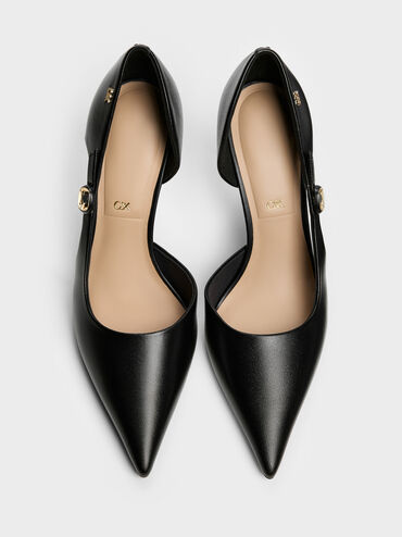 Gi&agrave;y cao g&oacute;t b&iacute;t mũi Leather, Đen, hi-res