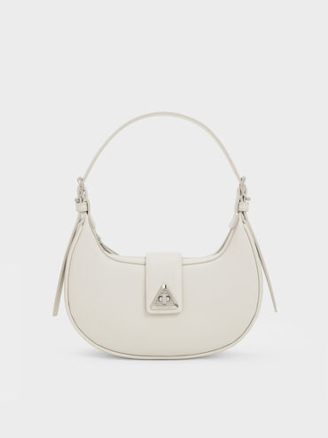 Trice Metallic-Accent Belted Shoulder Bag, Chalk, hi-res