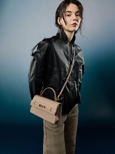 T&uacute;i x&aacute;ch phom chữ nhật Arlet, N&acirc;u x&aacute;m, hi-res