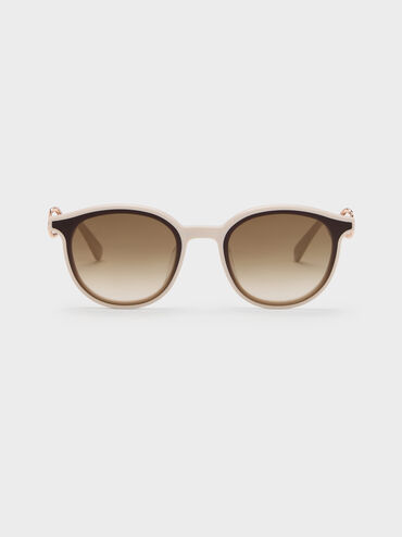 Ciara Heart-Motif Sunglasses, Oat, hi-res