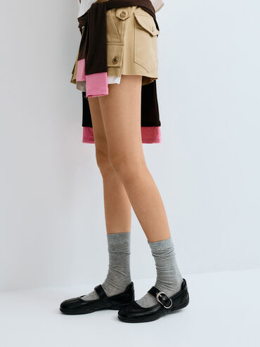 Gi&agrave;y sneakers cổ thấp Louise, Đen, hi-res