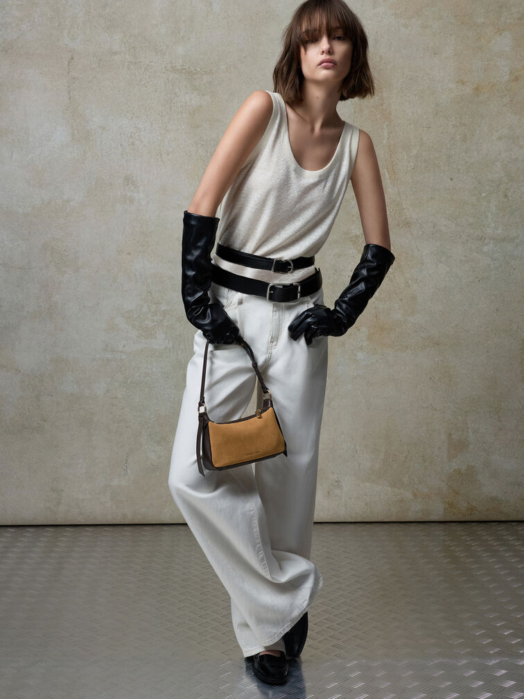 Túi đeo vai hình thang Mini Calla, Sahara Sand, hi-res