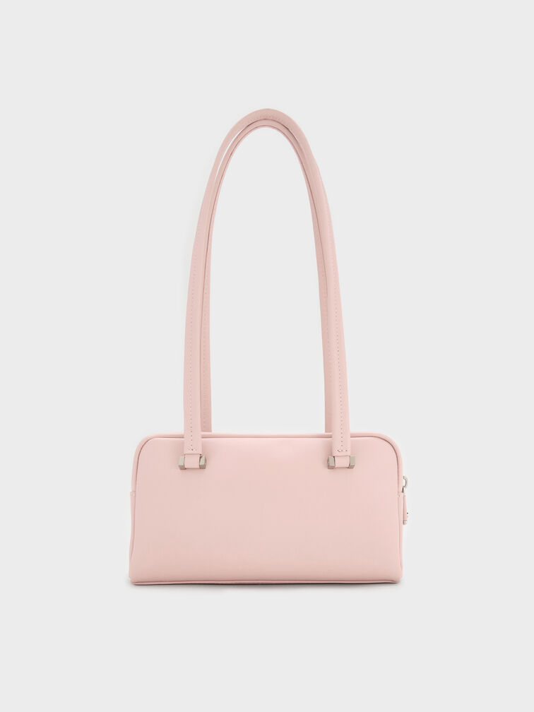 Shirley Bow Elongated-Handle Shoulder Bag, Daisy Pink, hi-res