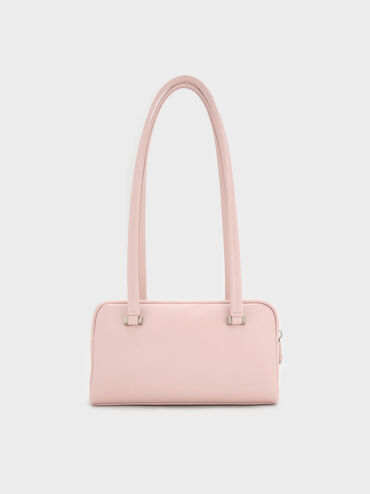 Shirley Bow Elongated-Handle Shoulder Bag, Daisy Pink, hi-res