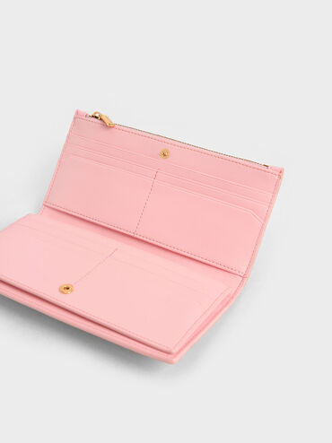Danika Quilted Long Wallet, Light Pink, hi-res