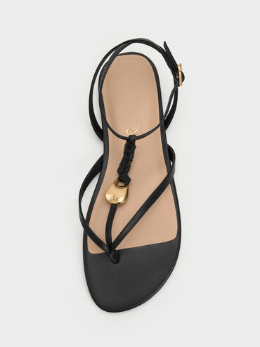 Gi&agrave;y sandals đế bệt Adema, Đen, hi-res