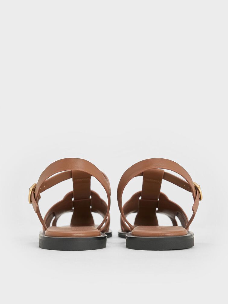 Easley T-Bar Caged Sandals, Caramel, hi-res