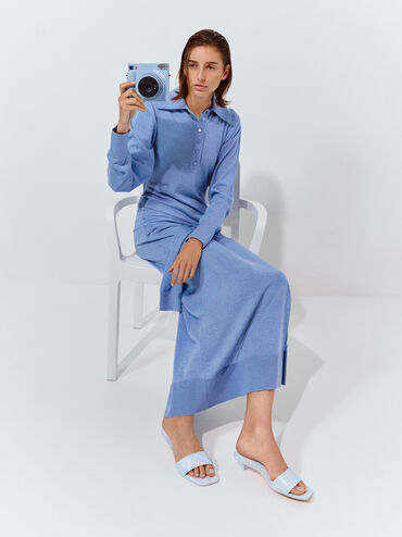 Gi&agrave;y mules cao g&oacute;t Swirl-Print, Xanh nhạt, hi-res