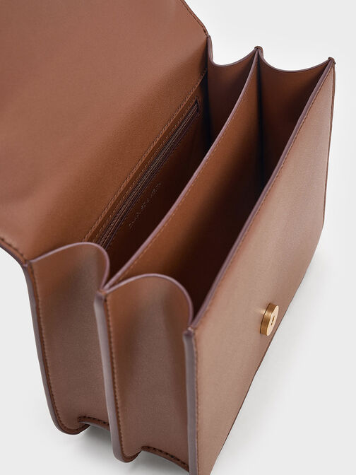 Túi đeo chéo phom chữ nhật Violetta Boxy, Chocolate, hi-res