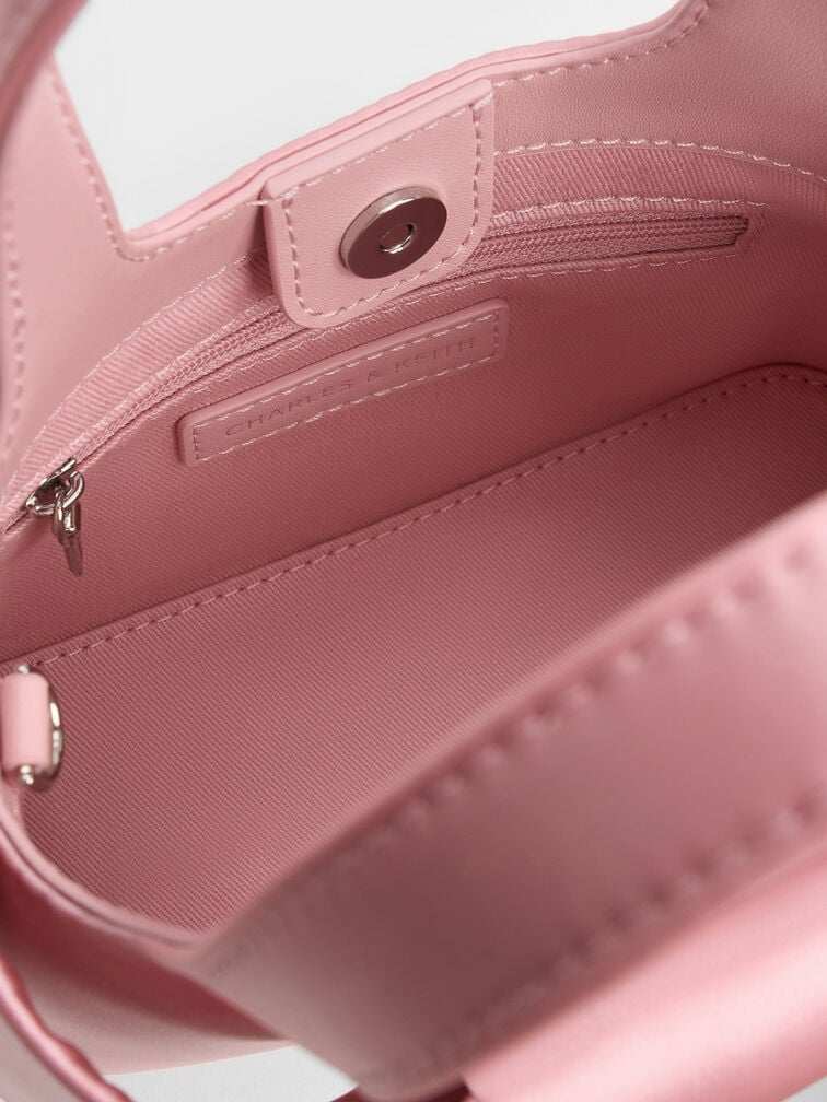 Aravis Bow Bucket Bag​, Pink, hi-res