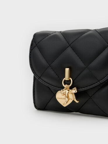 Ví ngắn hình vuông Arrietty Quilted, Đen, hi-res