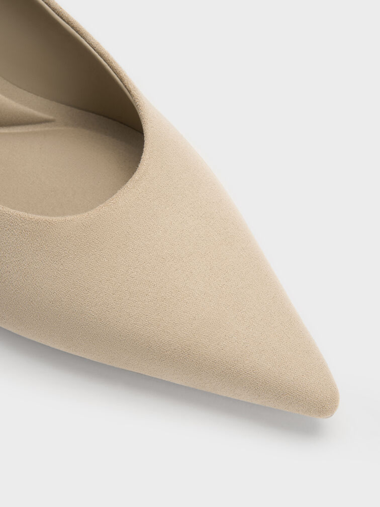 Emelia Faux Suede Kitten Heels, Beige, hi-res