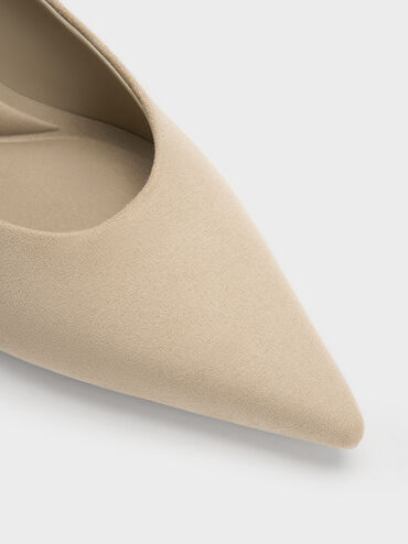 Emelia Faux Suede Kitten Heels, Beige, hi-res
