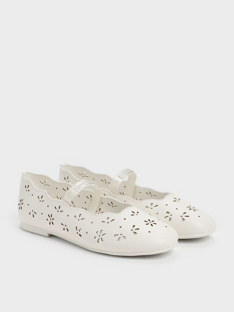 Gi&agrave;y b&uacute;p b&ecirc; b&eacute; g&aacute;i Floral, Trắng, hi-res