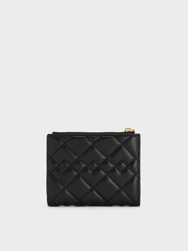 Ví ngắn dáng gập Duo Quilted, Đen, hi-res
