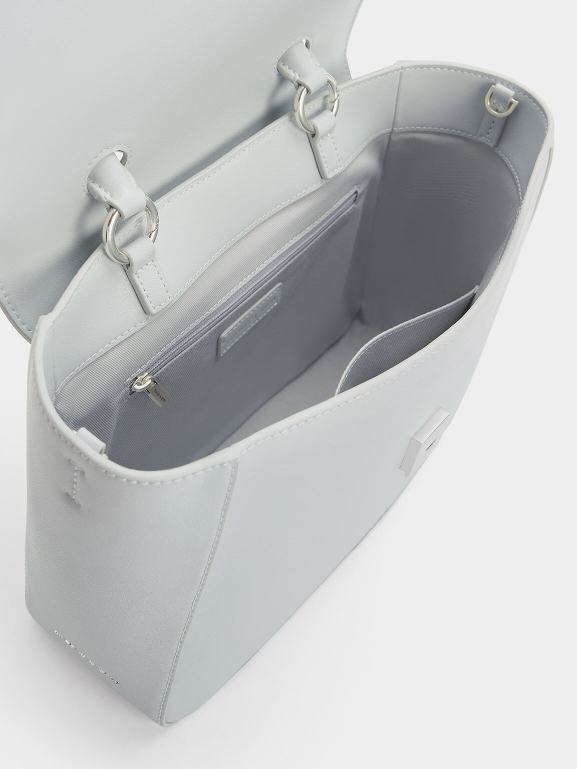 Túi xách phom chữ nhật Arley Canvas Scarf-Wrapped, Xám nhạt, hi-res
