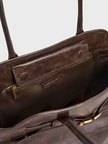 Túi tote phom chữ nhật Victoria, Nâu cafe, hi-res