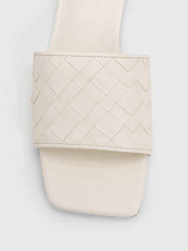 Ivette Woven Slide Sandals, Chalk, hi-res