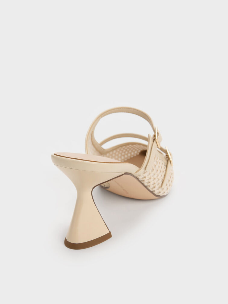 Gi&agrave;y mules cao g&oacute;t Raffia, Be, hi-res