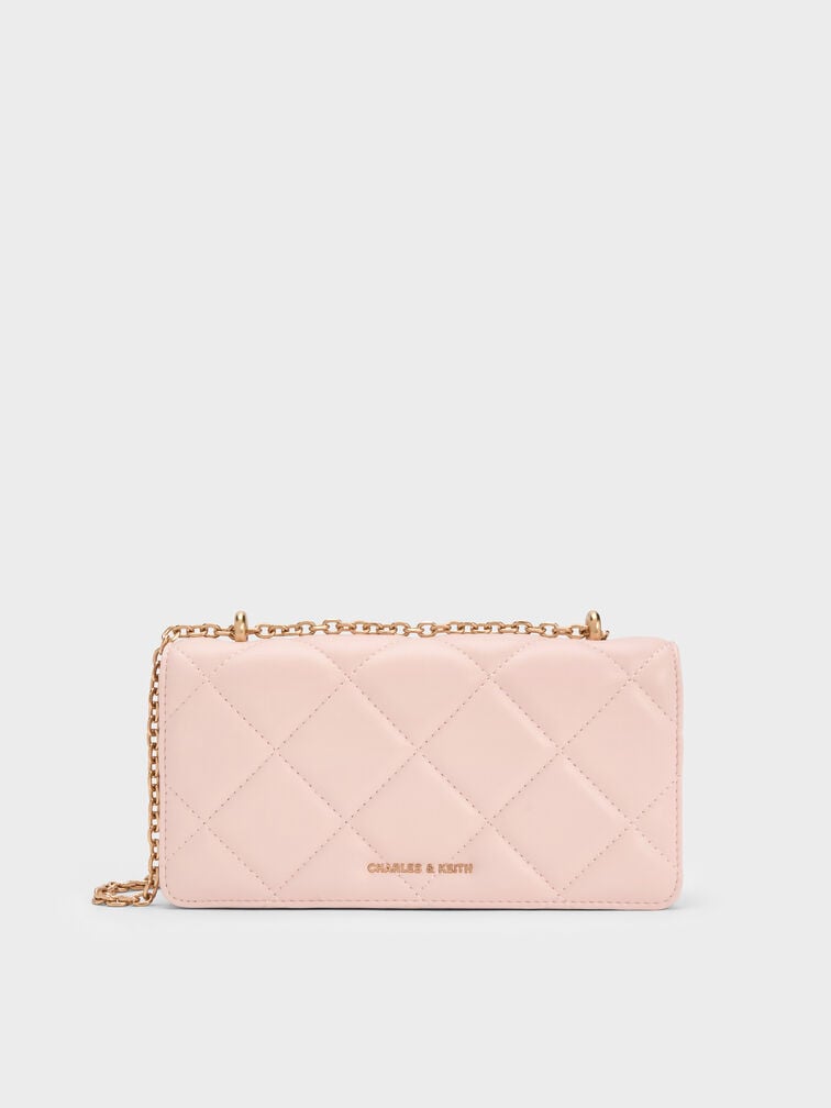 Paffuto Quilted Wallet On Chain, Soft Pink, hi-res