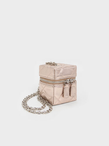 T&uacute;i x&aacute;ch h&igrave;nh hộp Janie Metallic, V&agrave;ng hồng, hi-res