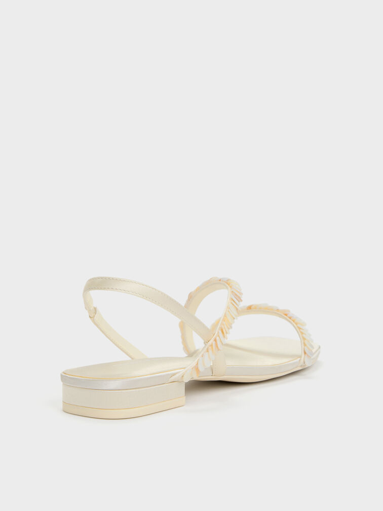 Briella Sequinned Strappy Sandals, Cream, hi-res