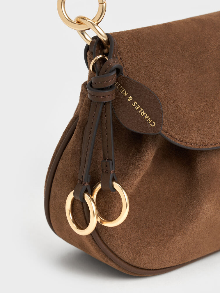 Britton Ruched Saddle Bag, Mocha Brown, hi-res