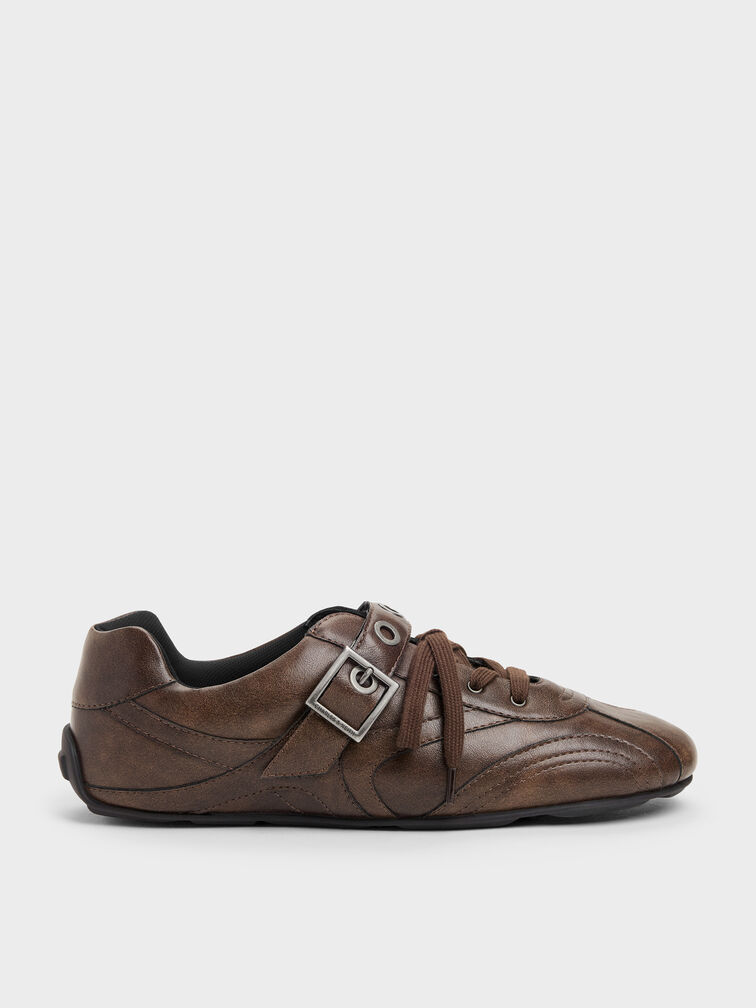 Gi&agrave;y sneakers cổ thấp Jollie Grommet, N&acirc;u đậm, hi-res
