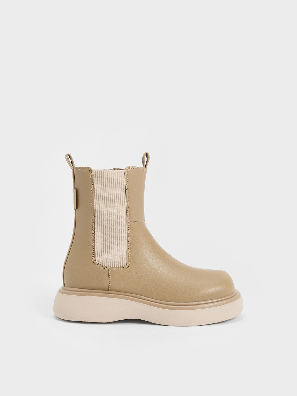 Girls- Double Pull Tab Chelsea Boots, Sand, hi-res