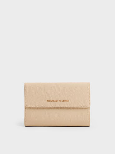 V&iacute; ngắn nắp gập Tricha c&aacute;t be, Sand Beige, hi-res