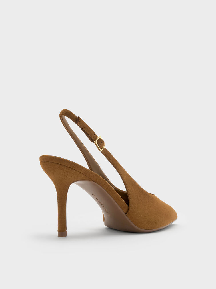 Emelia Faux Suede Slingback Pumps, Camel, hi-res