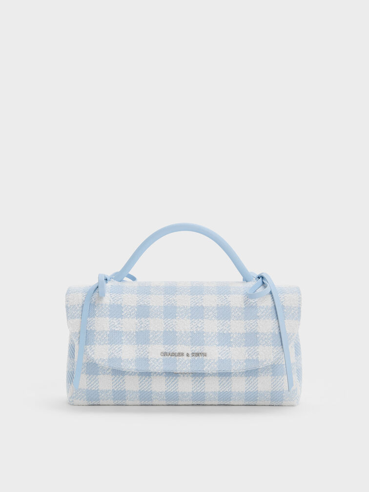 V&iacute; cầm tay phom chữ nhật Hazel Gingham, Gingham Blue, hi-res