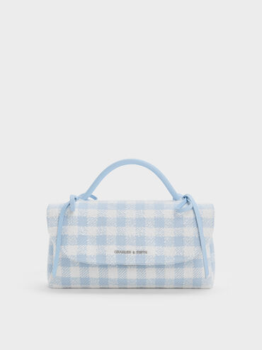 V&iacute; cầm tay phom chữ nhật Hazel Gingham, Gingham Blue, hi-res