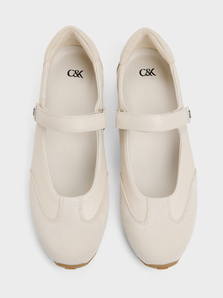 Jace Leather & Suede Mary Jane Sneakers, Chalk, hi-res
