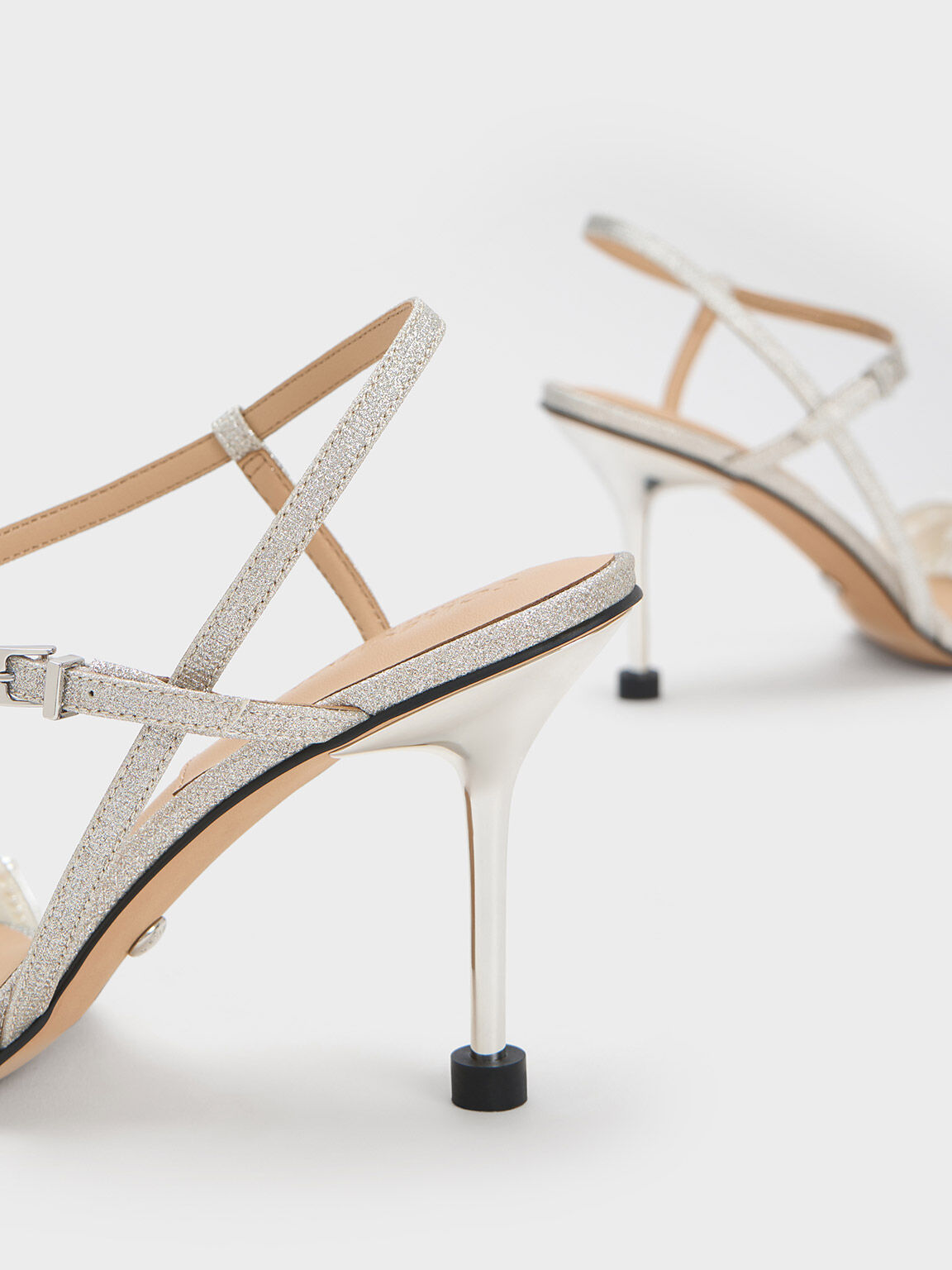 Christian Louboutin | Emilie 100 silver glitter sandals | Savannahs