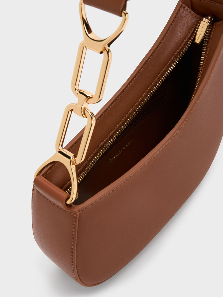 T&uacute;i đeo vai Agatha Chain-Accent, Chocolate, hi-res