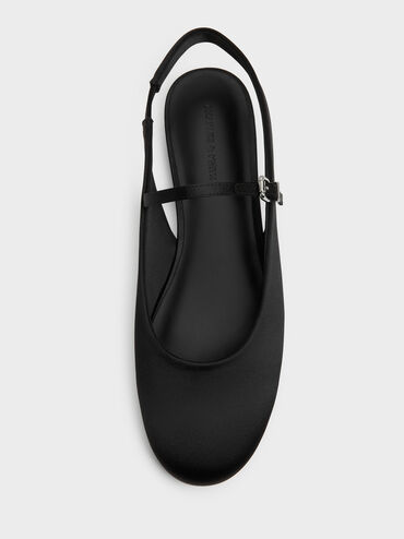 Gi&agrave;y sandals đế bệt Imani Satin, Đen họa tiết, hi-res