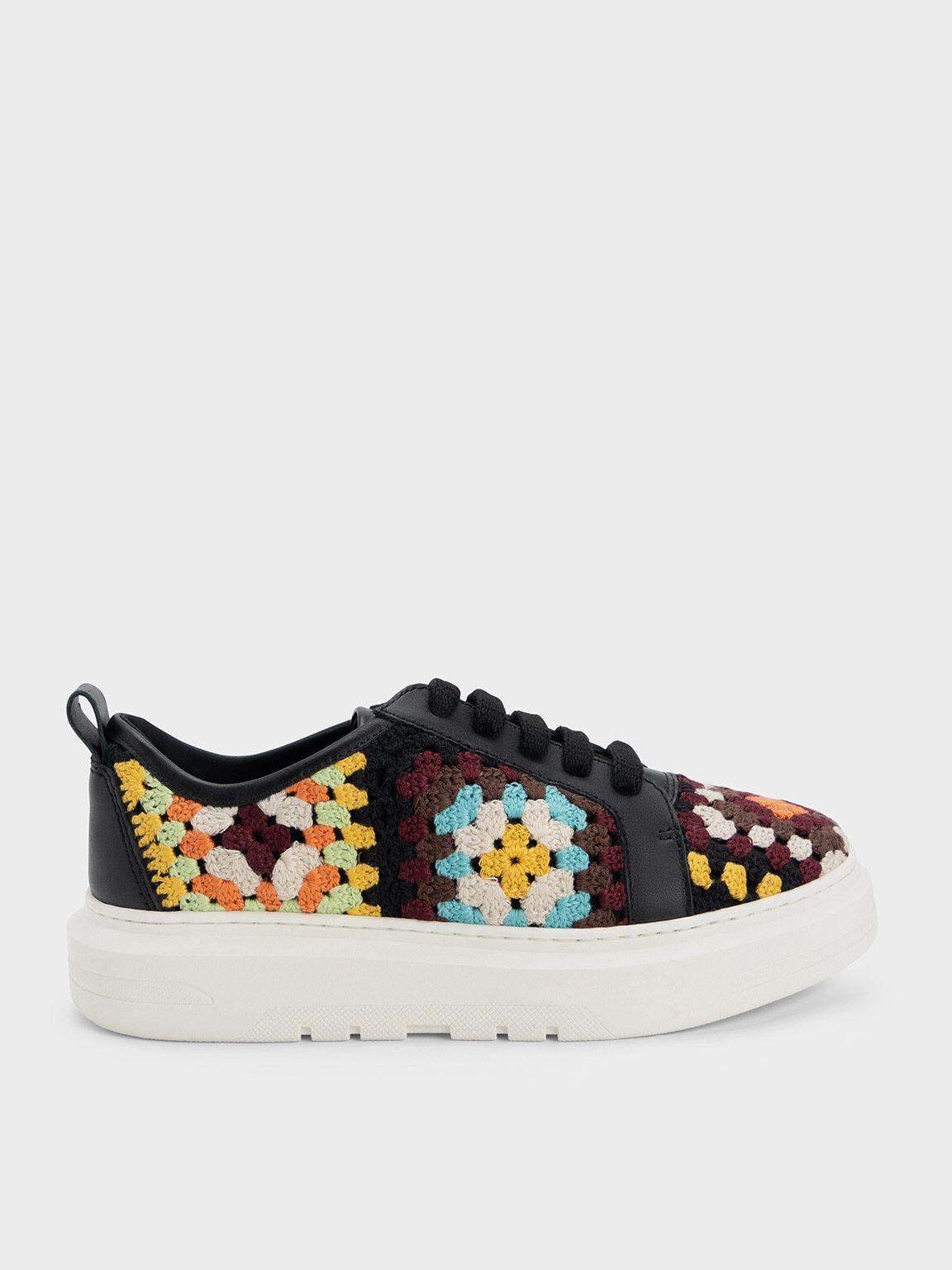 Giày sneakers Floral Crochet & Leather, Nhiều màu, hi-res