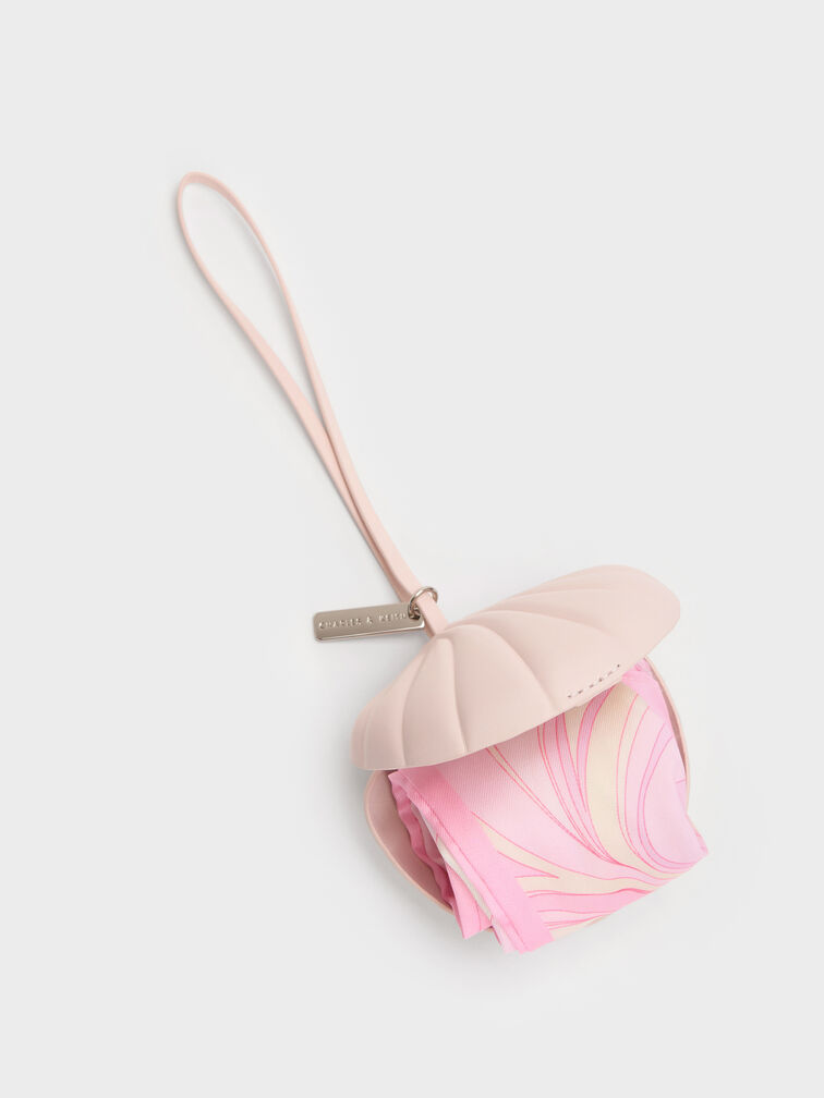 M&oacute;c kho&aacute; t&uacute;i x&aacute;ch Seashell Swirl-Print, Hồng, hi-res