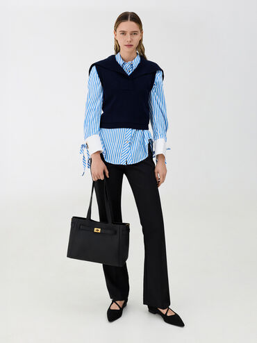 T&uacute;i tote Dinora Belted, Đen, hi-res