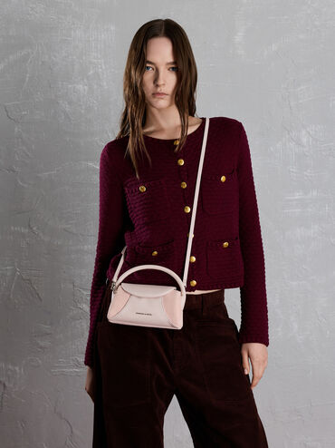 Túi xách bé gái Nelly Recycled Suede, Hồng, hi-res