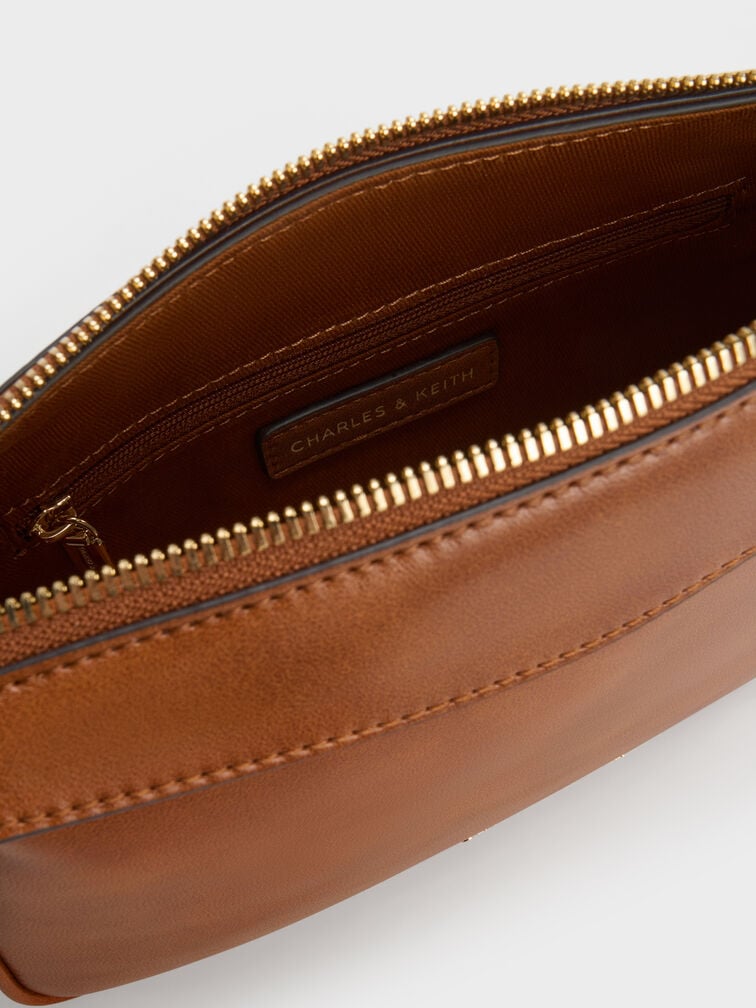 Mini Haylen Braided-Charm Shoulder Bag, Distressed Tan, hi-res