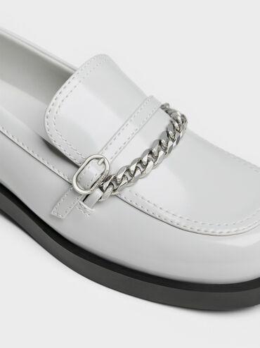 Georgie Chain Loafers, Light Grey, hi-res