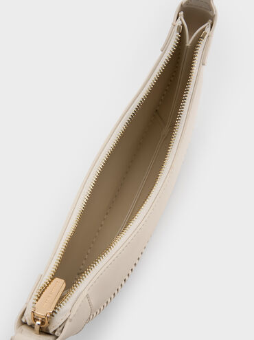 Blume Braided Curved Hobo Bag, Cream, hi-res