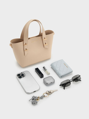 Túi tote hình thang Mini Shania, Dusted Oat, hi-res