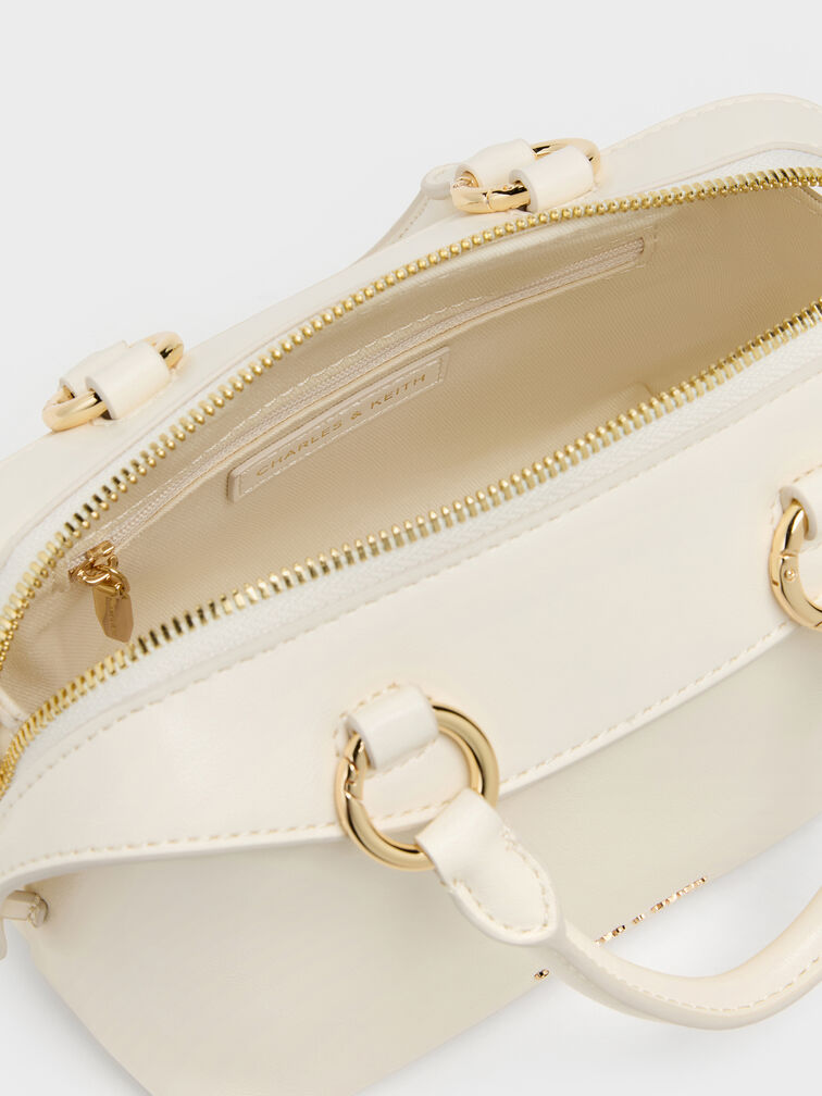 Haylen Braided-Charm Bowling Bag, Cream, hi-res