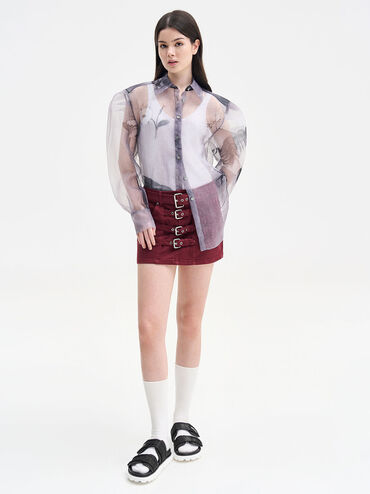 Dép quai ngang Clementine Recycled Polyester Sports, Đen họa tiết, hi-res