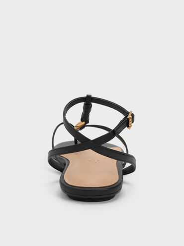 Gi&agrave;y sandals đế bệt Adema, Đen, hi-res