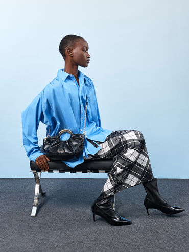 T&uacute;i x&aacute;ch xếp nếp Ciara, Đen, hi-res